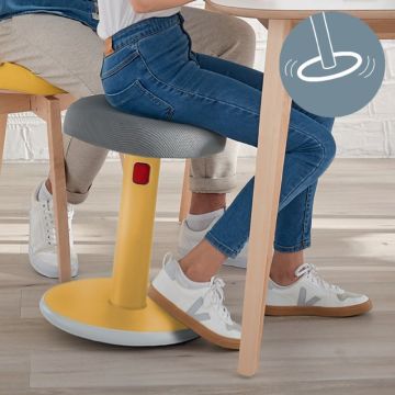 Leitz Ergo Active Ayaklı Tabure 2'Si 1 Arada, Sit Stand Stool, 65180019, Sarı