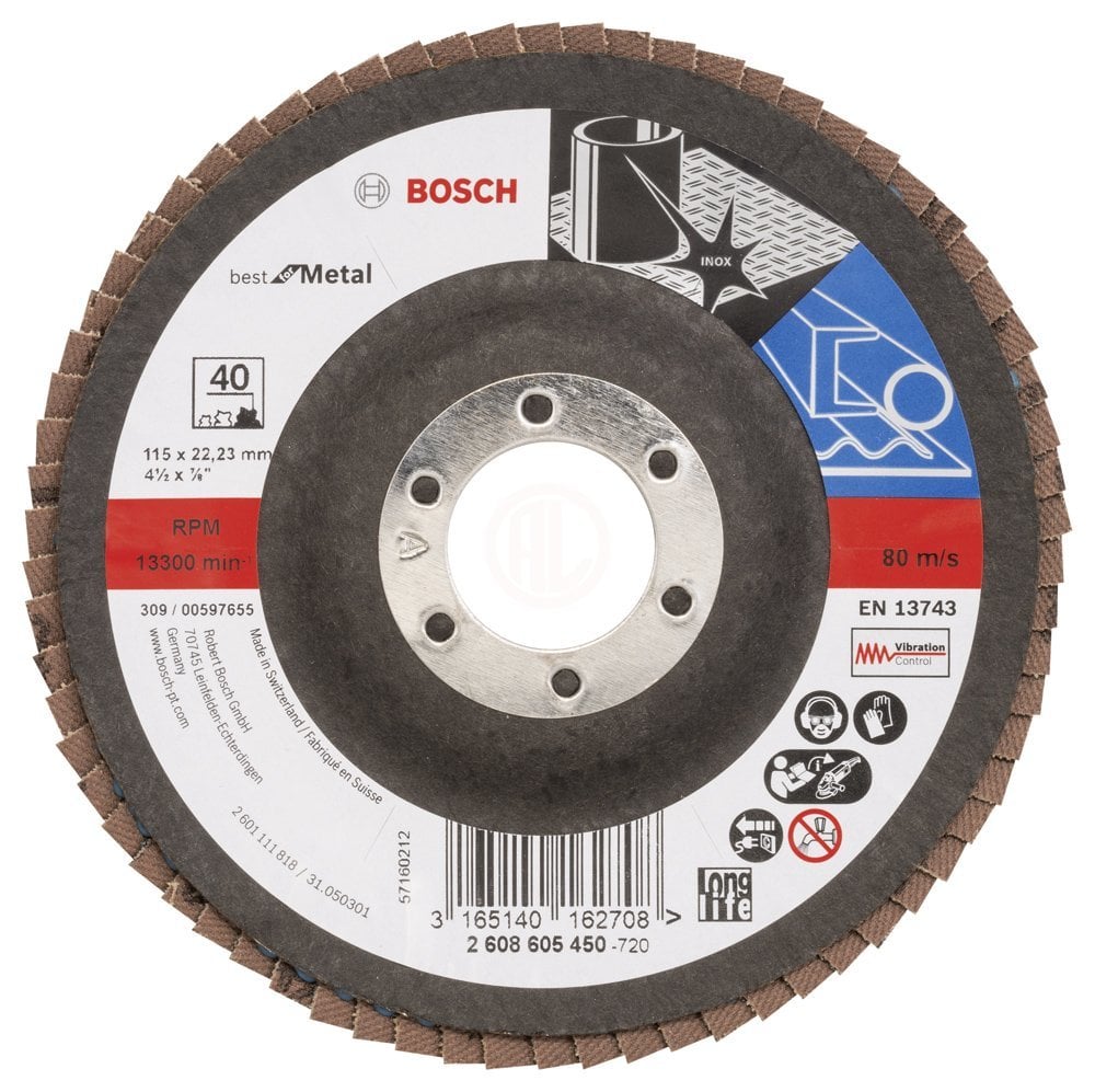 Bosch Zirkon-Alox Flap Zımpara Diski X571 Best For Metal 115x22,23 mm 40 Kum - 2608605450