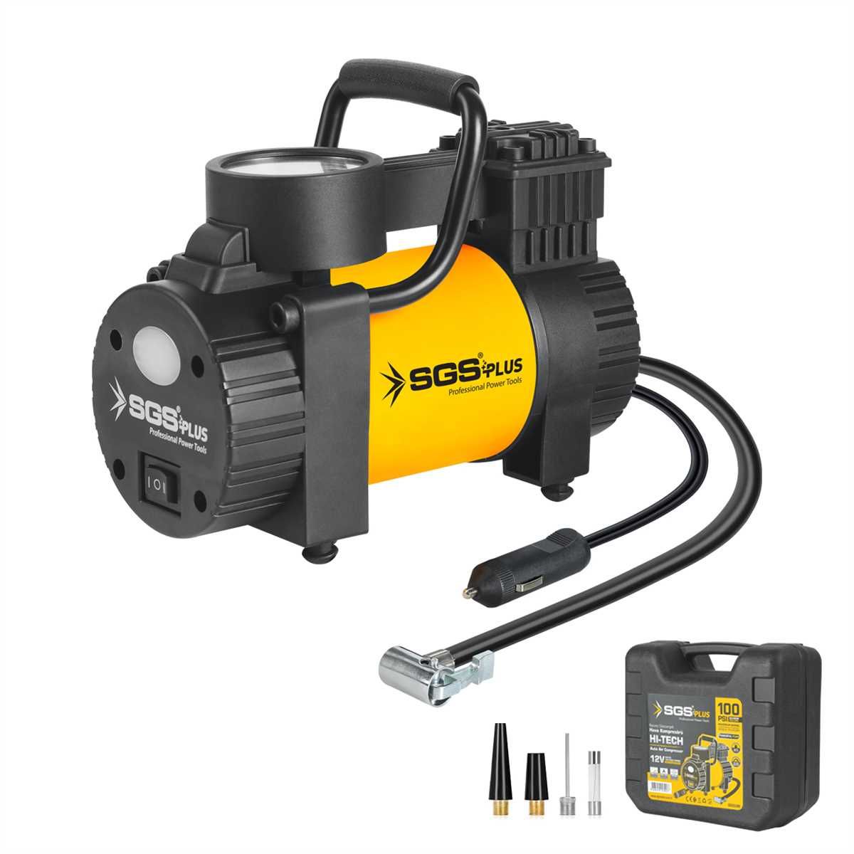 SGS Araç Hava Kompresörü 12V 100 Psı (Basınç Göstergeli)