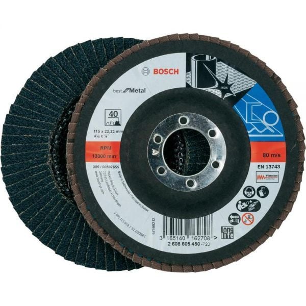 Bosch Zirkon-Alox Flap Zımpara Diski X571 Best For Metal 115x22,23 mm 40 Kum - 2608605450