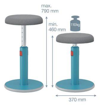 Leitz Ergo Active Ayaklı Tabure 2'Si 1 Arada, , Sit Stand Stool, 65180061, Mavi