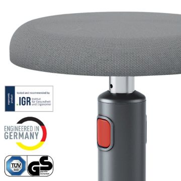 Leitz Ergo Active Ayaklı Tabure 2'Si 1 Arada, Sit Stand Stool, 65180089, Gri