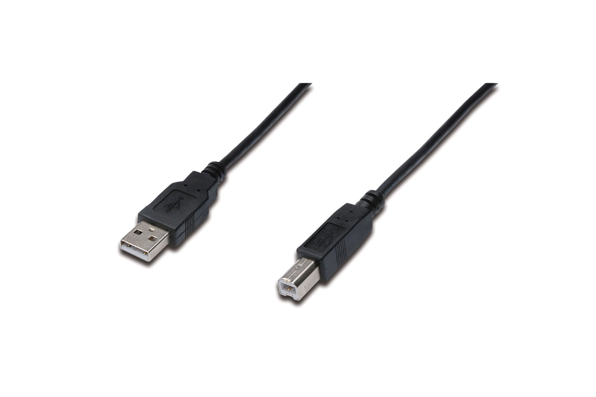 Assmann Usb 2.0 Bağlantı Kablosu, Usb A Erkek - Usb B Erkek, 1.80 Mt, Awg 28, Ul, Siyah Renk