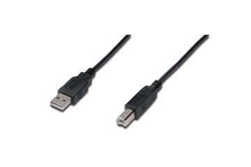 Assmann Usb 2.0 Bağlantı Kablosu, Usb A Erkek - Usb B Erkek, 1.80 Mt, Awg 28, Ul, Siyah Renk