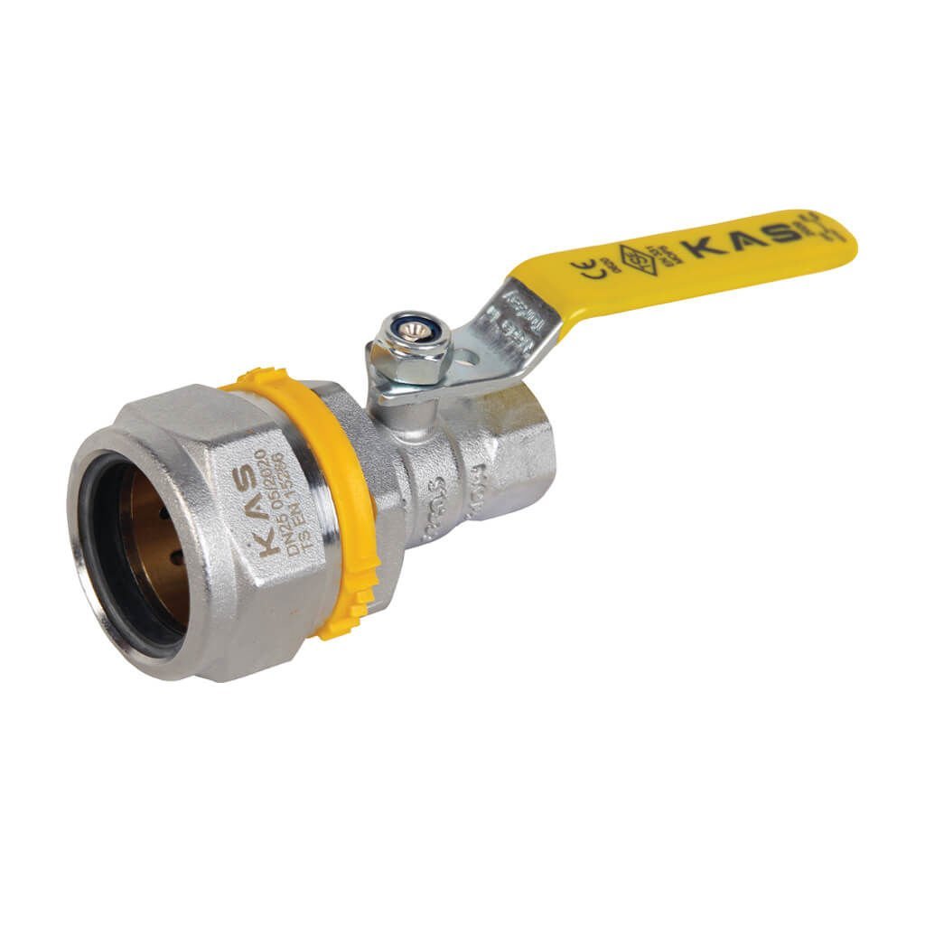 KAS Doğalgaz Vanası Rakorlu DN25 - 3/4 İnç