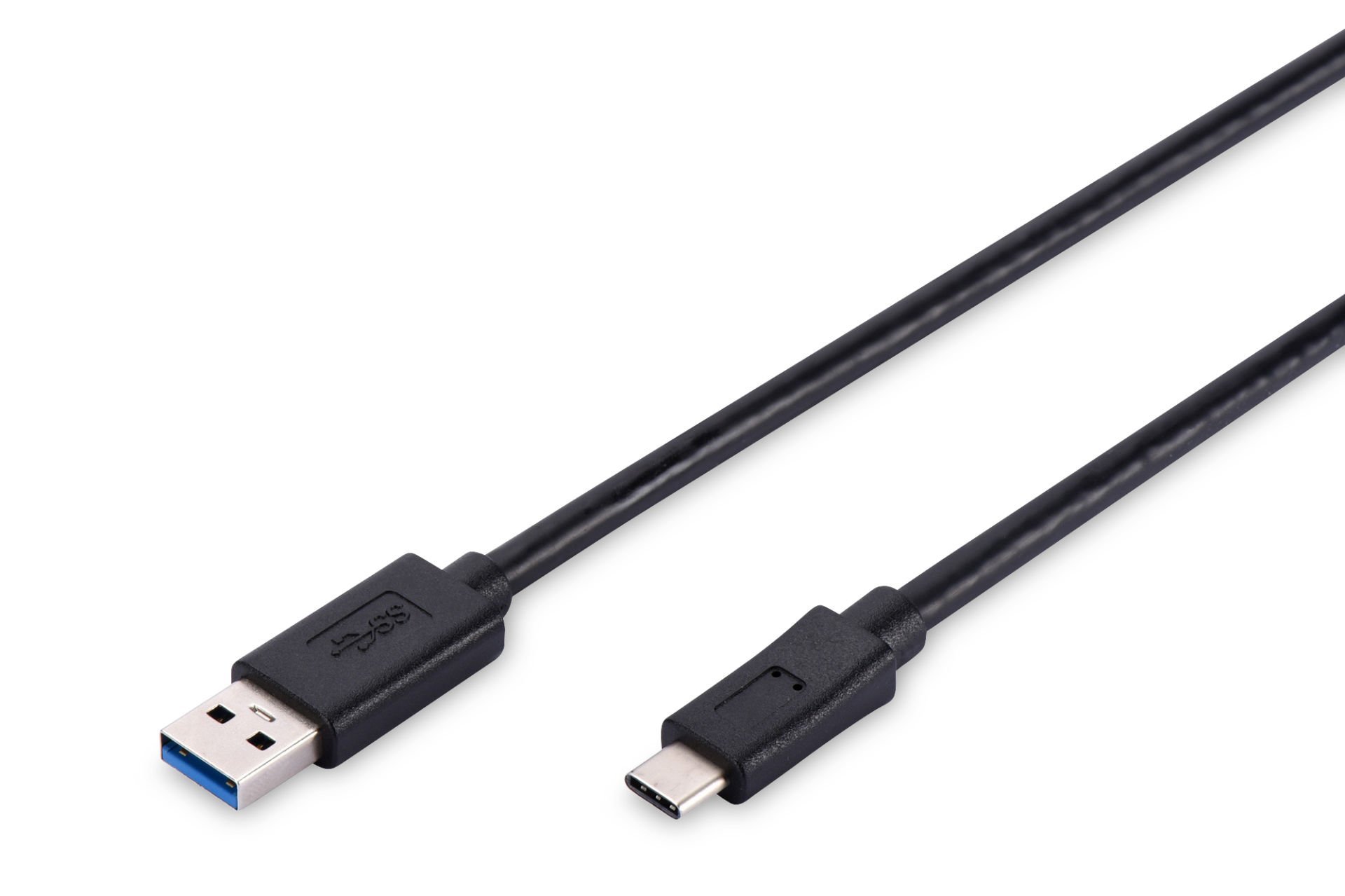Assmann Usb Tip C Bağlantı Kablosu, Usb Tip C Erkek (Usb 3.1) - Usb Tip A Erkek (Usb 2.0), 1.8 Mt, Awg 24/28, 2X Zırhlı, Ul, Nikel Kaplama, Siyah Renk, High-Speed