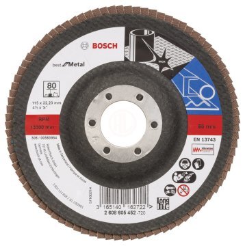 Bosch Zirkon-Alox Flap Zımpara Diski X571 Best For Metal 115x22,23 mm 80 Kum - 2608605452