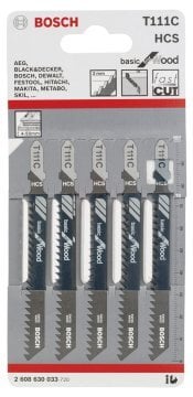 Bosch Dekupaj Testere Bıçağı Basic For Wood T 111 C 100 mm (5 Adet) - 2608630033
