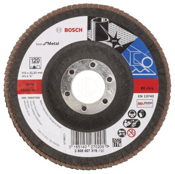 Bosch Zirkon-Alox Flap Zımpara Diski X571 Best For Metal 115x22,23 mm 120 Kum - 2608607319