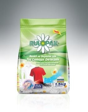 Rulopak Elde Yıkama Renkli Ve Beyazlar İçin Toz Çamaşır Deterjanı 1,5 Kg