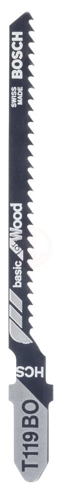 Bosch Dekupaj Testere Bıçağı Basic For Wood T 119 BO 83 mm (5 Adet) - 2608630310