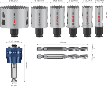 Bosch Aksesuar PRO Multi Material PC-Plus Delik Açma Testeresi Set 9 lu