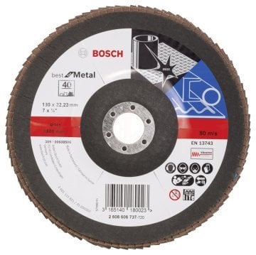 Bosch Zirkon-Alox Flap Zımpara Diski X571 Best For Metal 180x22,23 mm 40 Kum - 2608606737