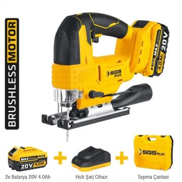 SGS Akülü Dekupaj Testere 20V 2*4.0 Ah (Kömürsüz Motor)