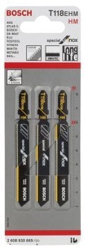 Bosch Dekupaj Testere Bıçağı Special For Inox T 118 EHM 83 mm (3 Adet) - 2608630665