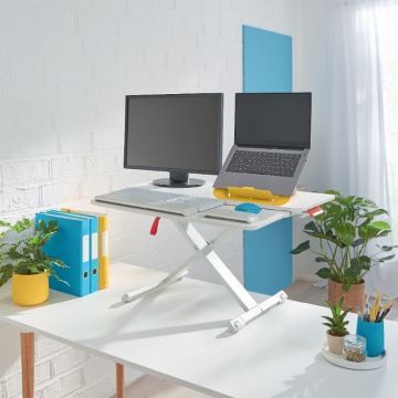 Leitz Ergo Cosy Sürgülü Tepsili, Ayaklı Masa Dönüştürücü, Standing Desk Converter, 65320085, Beyaz