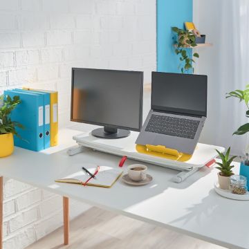 Leitz Ergo Cosy Sürgülü Tepsili, Ayaklı Masa Dönüştürücü, Standing Desk Converter, 65320085, Beyaz