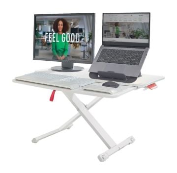 Leitz Ergo Cosy Sürgülü Tepsili, Ayaklı Masa Dönüştürücü, Standing Desk Converter, 65320085, Beyaz