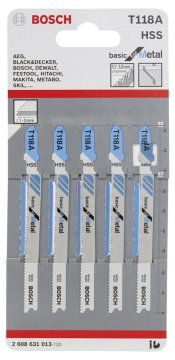 Bosch Dekupaj Testere Bıçağı Basic for Metal T 118 A 92 mm (5 Adet) - 2608631013