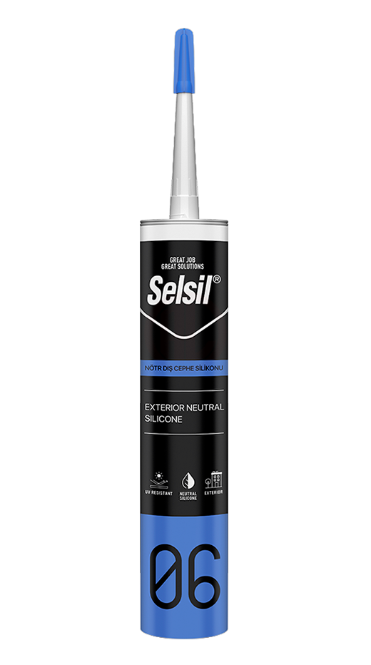 Selsil Oxime Dış Cephe Silikonu 300 ml Beton Gri (RAL7030)
