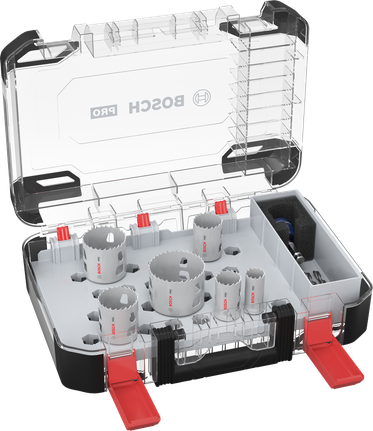 Bosch Aksesuar PRO Multi Material PC-Plus Delik Açma Testeresi Set 9 Parça (22-29-35-44-51-64 mm Çap / 44 mm Yükseklik)