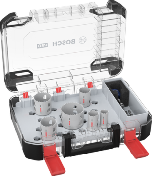 Bosch Aksesuar PRO Multi Material PC-Plus Delik Açma Testeresi Set 9 Parça (22-29-35-44-51-64 mm Çap / 44 mm Yükseklik)