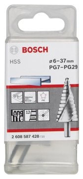 Bosch Spiral Kanallı HSS 12 Kademeli Matkap Ucu Üç Yüzeyli Şaft PG7 - PG29 - 2608587428