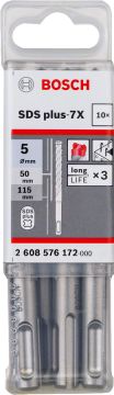 Bosch SDS Plus-7X Kırıcı Delici Uç 5,0x115 mm (10 Adet) - 2608576172