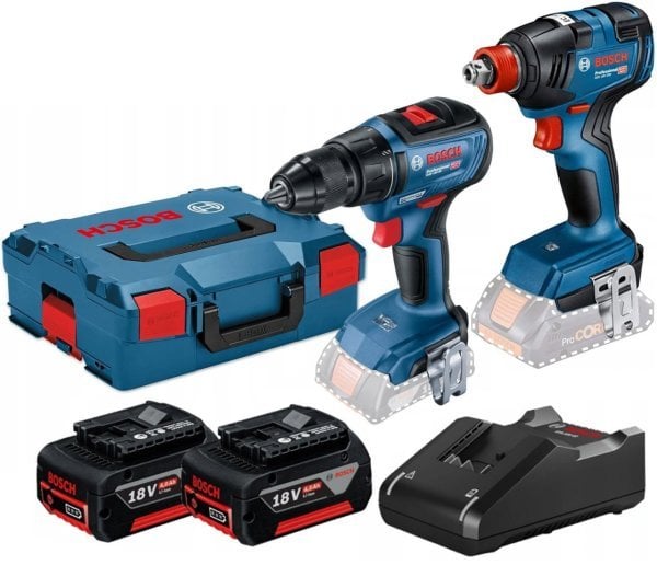 Bosch GSR 18V-50 Akülü Vidalama ve GDX 18V-200 Akülü Darbeli Somun Sıkma Seti - 06019J2220