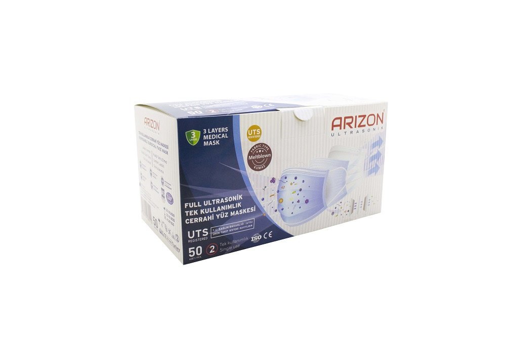 Arizon Cerrahi Lastikli Maske Mavi