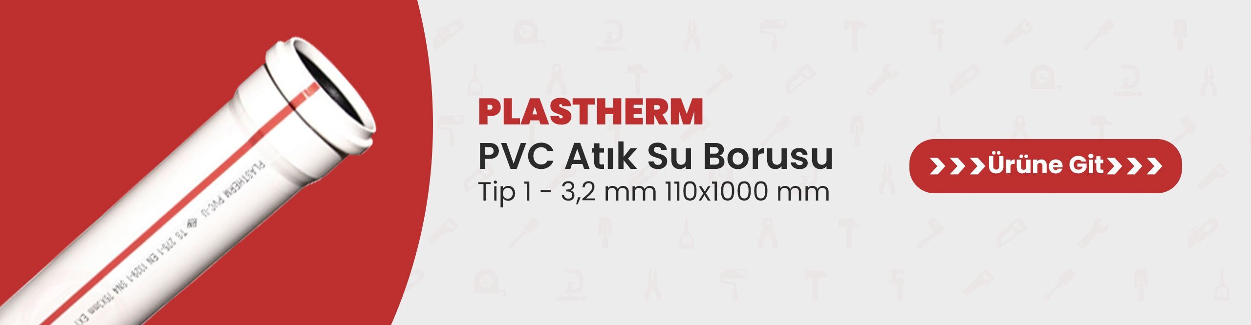 Plastherm PVC Atık Su Borusu (Tip 1 - 3,2 mm) 110x1000 mm - PV011100400