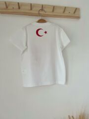 Kırmızı Beyaz Atatürk Tişört %100 Pamuk