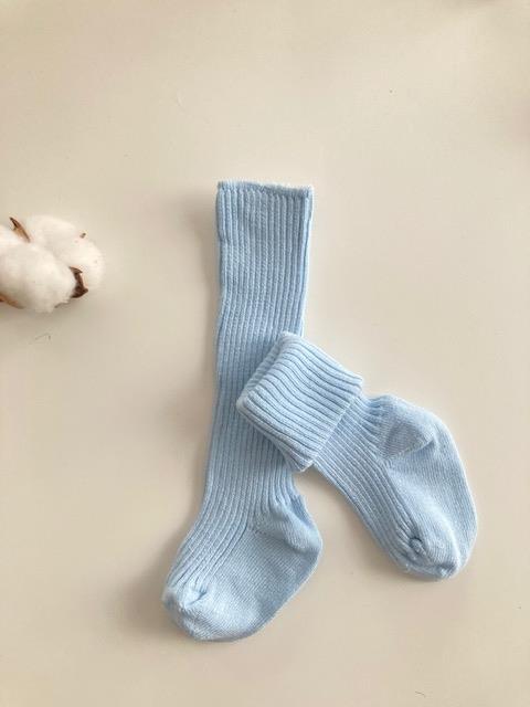 Mavi Diz Altı Fitlli Çorap