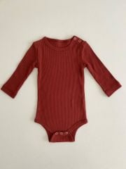 Kızıl Kahve Fitilli Modal Uzun Kol Body