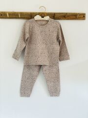 Taş  Rengi Dots Pijama Takımı