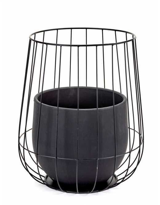 POT IN A CAGE BLACK