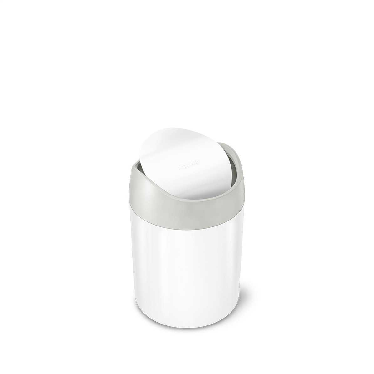 1.5L MINI BIN,WHITE STEEL