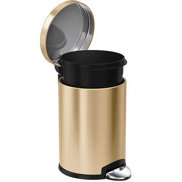 4,5L ROUND PEDAL BIN-BRASS GOLD