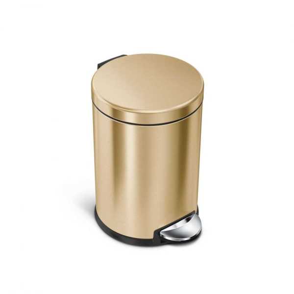 4,5L ROUND PEDAL BIN-BRASS GOLD