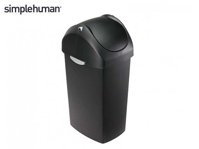 40L BULLET SWING PLASTIC BIN-BLACK