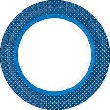 PLATES PAPER 22CM BBQ BLUE LINE