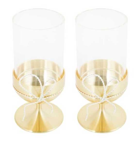 VWLVKN Tealight Holder Gold Pair