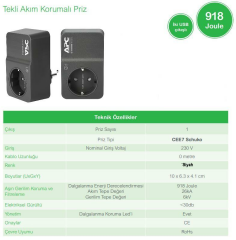 Schneider Electric PM1WB-GR Akım Korumalı Priz Siyah