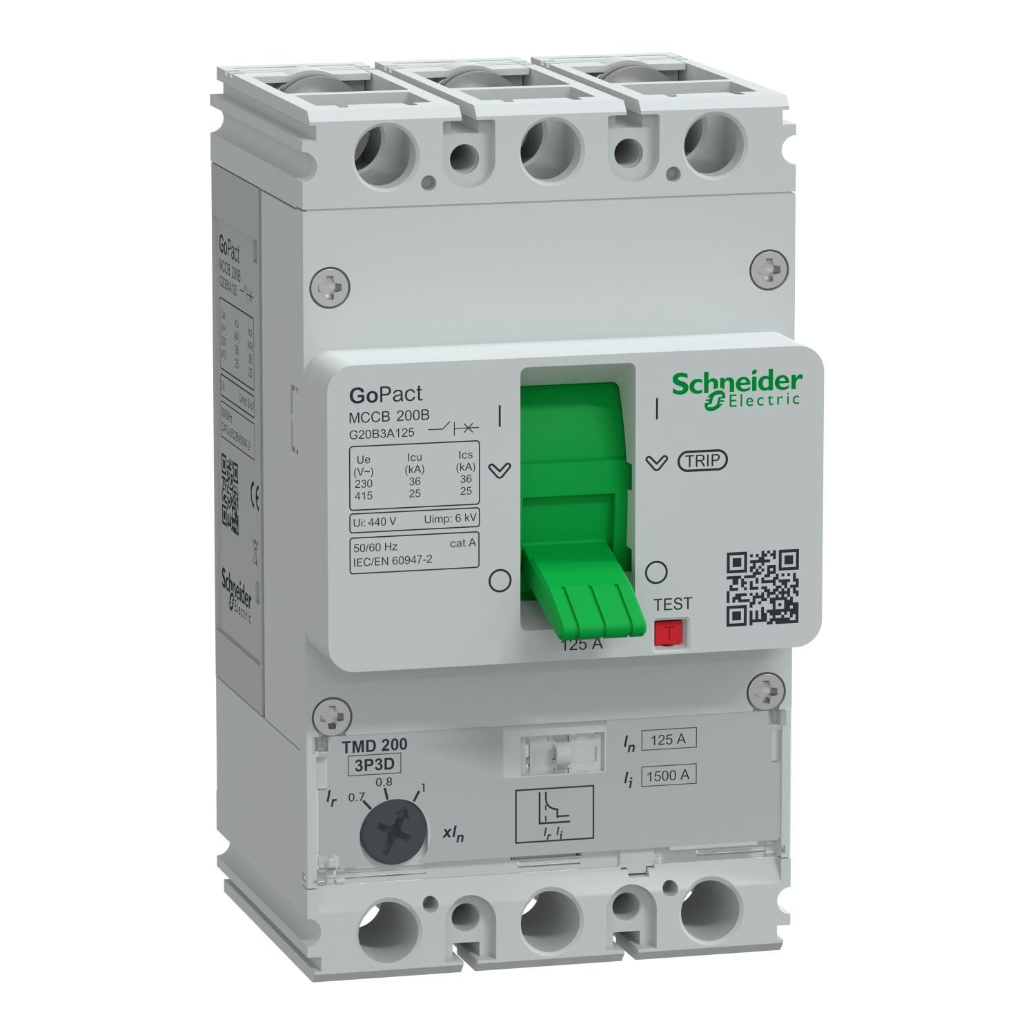 Schneider Electric G20B3A125 3x125A 25kA Ayar Sahalı TMŞ GoPact