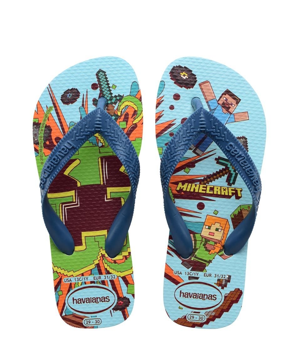 HAVAIANAS KIDS MINECRAFT WHT/BLU 27/28