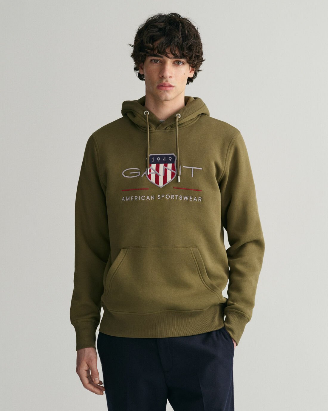 GANT M ARCHIVE HOODIE GRN S