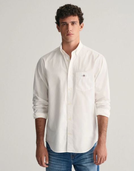 GANT FIT POPLIN SHIRT WHT M