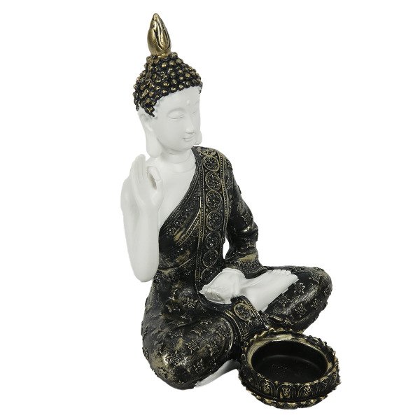 POLYESTER BUDDHA TEALIGHT MUMLUK 13*19 CM