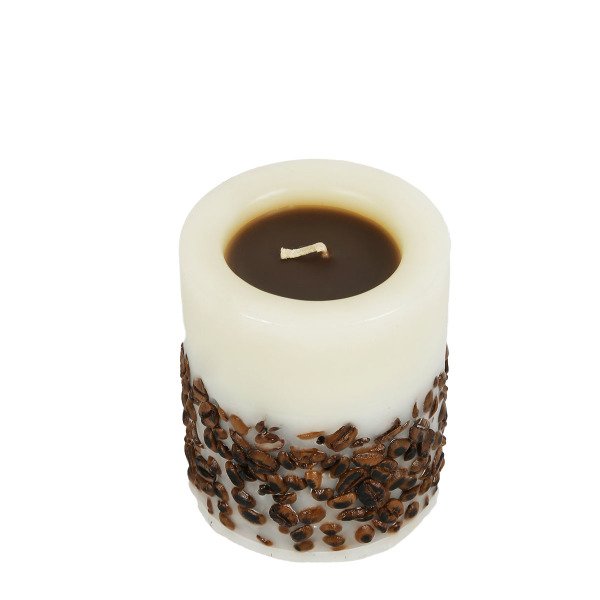 KAHVE ÇEKİRDEKLİ SİLİNDİR MUM 8*10CM