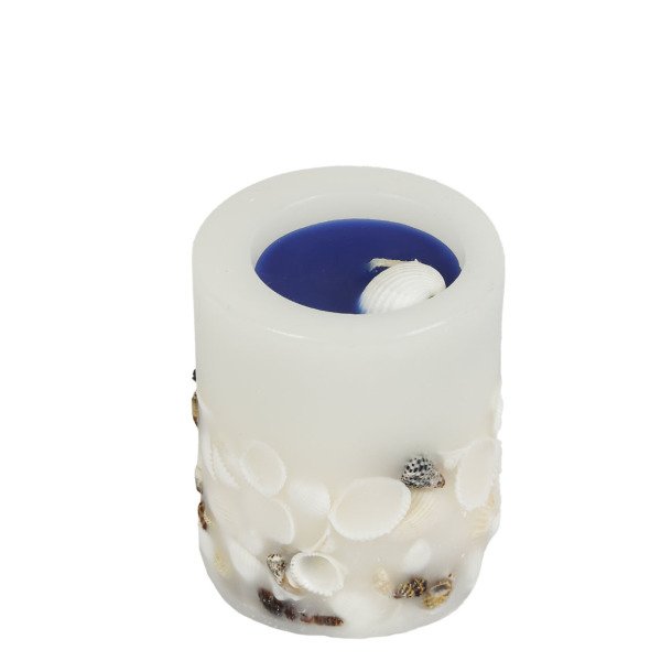DENİZ KABUKLU SİLİNDİR MUM 7*9,5CM